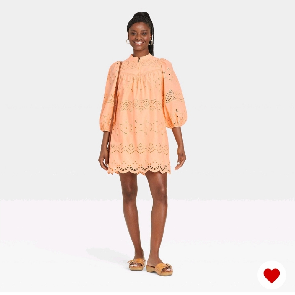 Universal Thread 3/4 length sleeve eyelet dress